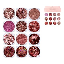 Mouyic Corazones Balines Glitter Flakes Para Decoracion De Uñas