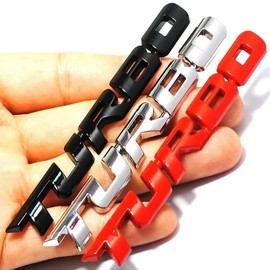 Generic Car Sticker Turbocharged Turbo Metal Alloy 3D Badge Car Modification Accessories Rear Marked Side Marking Decorative Car-Sticker (Silver)