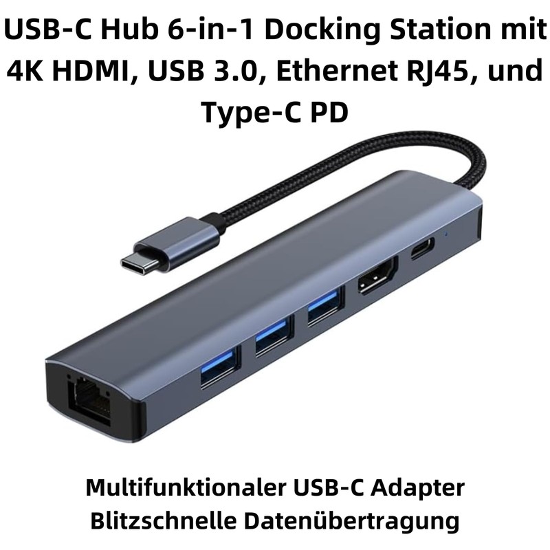 H32CS USB C Hub 6-in-1 Docking Station with 4K HDMI,