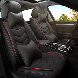 ADERN Car Seat Covers for Volvo XC90 2003-2025, Premium Nappa Leather Car Seat Cover, Stylish Sport Seat Covers， Automobile Seat Cover Sets.(Luxury 2 Seats/Black)