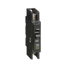 Schneider Electric - QOU115 - QOU115 - Thermal Magnetic Circuit Breaker, Miniature, QO Series, 15 A, 1 Pole, 240 VAC, DIN Rail