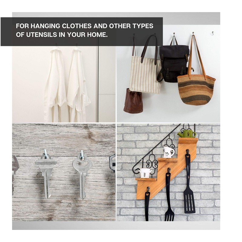 DOJA Industrial Thread Screw Hook, M8 x 60, Pack of