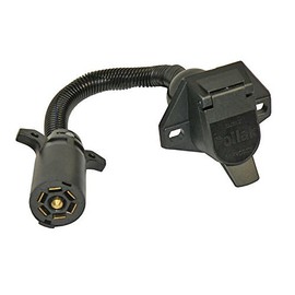POLLAK 12-727EP 7 Way RV Plug to 7 Way HD Nylon Socket Harness Adapter