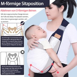 Tyuodna Tragetuch Baby,Babytrage Neugeborene ab Geburt，Verstellbare Babytragetuch mit Dicken Schultergurten,Tragegurt Baby,Baby Carrier für Babys von 0 bis 36 Monaten (Grau (Mesh))
