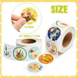 BeYumi 1000Pcs Hello Summer Holographic Stickers for Kids Hawaii Tropical Beach Luau Label Decals Party Favor Stickers with 16 Designs for Scrapbooking Water Bottle Laptop Skateboard Luggage, 1.5 Inch