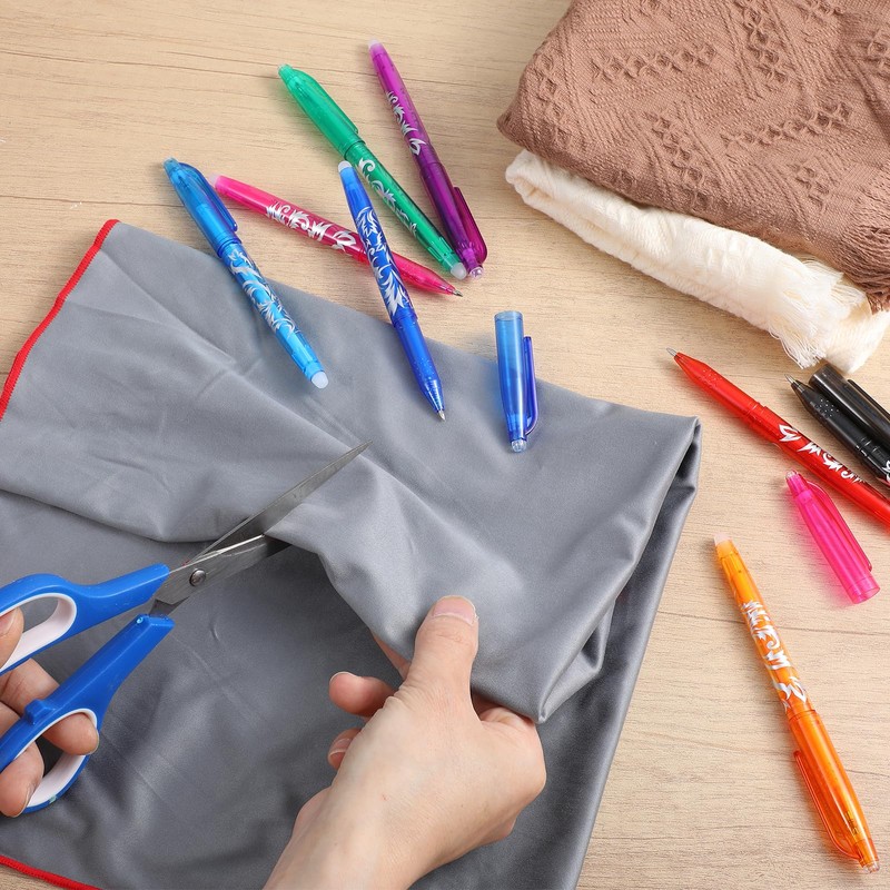 Hpmjz 8pcs Heat Erasable Pens for Fabric, Fabric Marking Pens