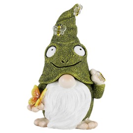 Memeyou Key Hider Outdoor Garden Gnomes Statue Hide A Key Outside Gnome Figurine Decor For Yard Lawn Hidden Spare Key Holder Lock Box Green