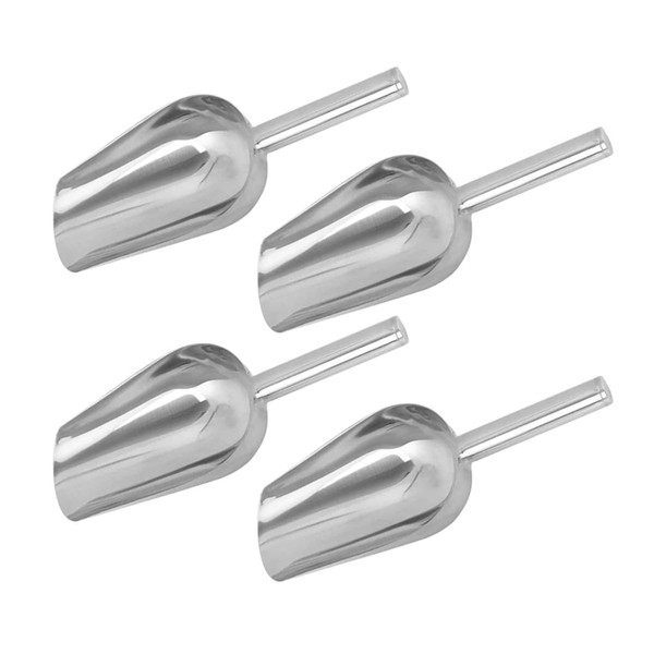 4 Pcs Stainless Steel Ice Scoops, Sweet Candy Food Scoops, Small Food Serving Scoop for Kitchen, Bar, Birthday Party, Wedding and Buffet, Silver