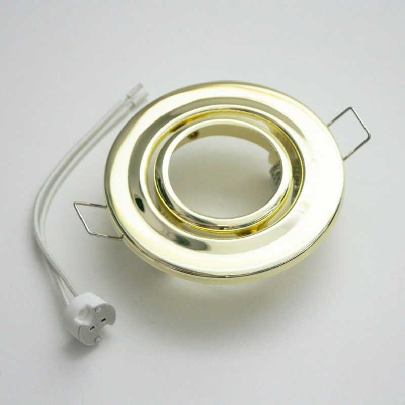 3x MR16 Lamp Mounting Frame Brass Swivel