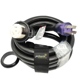 Parkworld RV Shore Power 50A Extension Cord Adapter, NEMA 14-50P to SS2-50R Straight Plug for Generator (15FT)