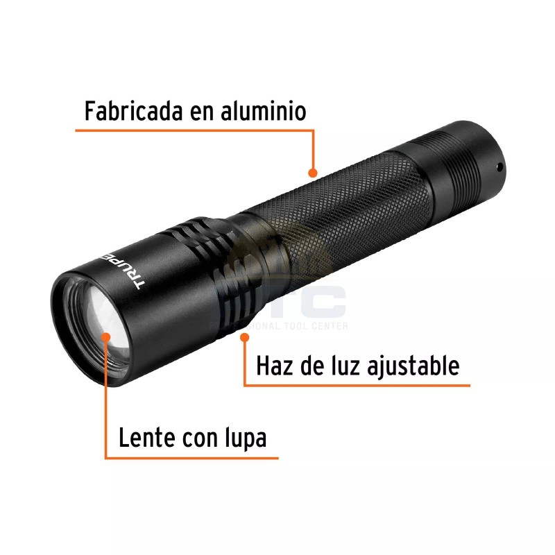 Truper LIRA-130 Aluminum flashlight 1 LED 130 lm rechargeable