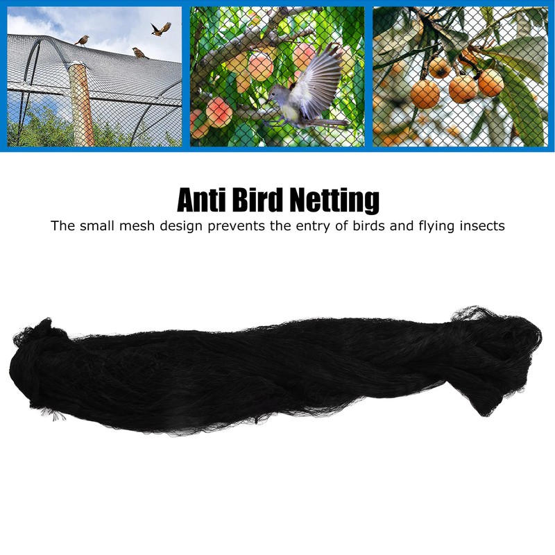 Black Anti Bird Netting Plant Tree Vegetables Protective Nylon Netting