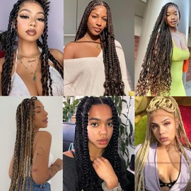 Kachanaa 26 Inch Pre Stretched Braiding Hair 8 Packs EZ Braids Yaki Hot Water Setting Kanekalon Hair for Braiding Yaki Texture Pre Stretched Braiding Hair Extensions 27613#