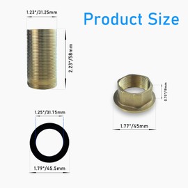 Haiba Kitchen Mixer Tap Repair Fitting Kit Faucet Threaded Brass Nut Stainless Steel Tube Parts