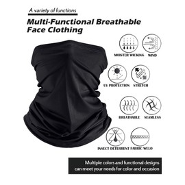 SATINIOR Neck Gaiter Mask Windproof Scarf UV Protection Balaclava Bandanas Breathable Winter Outdoor for Men Women (8 Pieces, Black, Grey, Blue, White, Camo Colors)
