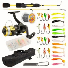 Topline Tackle Longer Smooth Durability 4 Piece Fishing Rod Made in China Durable Ice Fishing Rod and Reel SetLength: 1.8 m(5.91ft), Color: Yellow