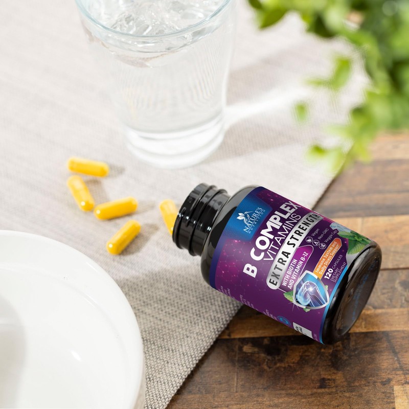 B Complex Vitamins Capsules - Super Complete B-Complex with Vitamin