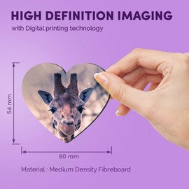 1 x Heart MDF Magnets - Pretty Giraffe Wildlife Africa African 12342