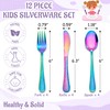 E-far 12-Piece Toddler Utensils, Stainless Steel Kids Silverware Set, Small