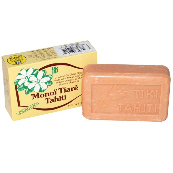 Soap Bar Sandalwood Monoi Tiare Cosmetics 4.6 oz Bar Soap