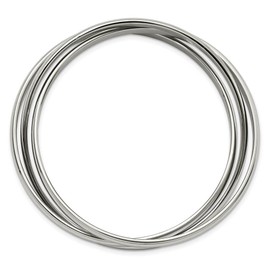 The Black Bow Stainless Steel 3 Piece Intertwined Bangle Bracelet