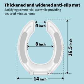 Commercial Heavy Duty Open Front Toilet Seat Without Cover, Thickened Material, Never Loosen, ROUND, White (16.5”) 2-Pack