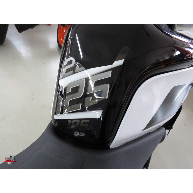 Tank Pad Silver Stripes Tank Protection Compatible with KTM 125
