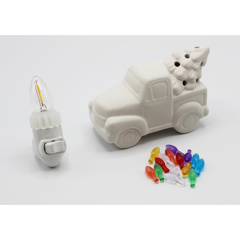 Creative Hobbies Ceramic Bisque Truck with Tree Night Light -