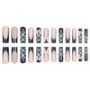 RUOKEXIN Long Square Press on Nails French Tip Fake Nails
