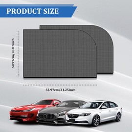 Zufoty 2PCS Car Window Shades, Side Window Protector, Auto Rear Side Window Sun Shades for Block Heat & UV Protection, Breathable Mesh Baby Window Screen Covers Universal Fit Most Vehicles (Car Rear)