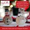Gift Essentials Blown Glass Snowmen Salt and Pepper Shakers -
