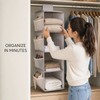 Foldable Hanging Closet Organizer with Mesh Side Pockets, Washable Non-Woven