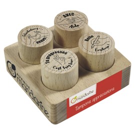 Avenue Mandarine CO213C - Set of 4 Stamps (Congratulations, With Help, Do Progress and Beautiful Writing)