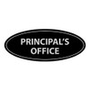 Signs ByLITA Oval Principal's Office Sign (Black/Silver) - Large