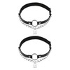 alisikee O-ring Leg Garter with Key Chains, Elastic Punk Thigh