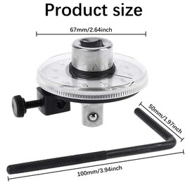 Xrten 1/2" Torque Angle Meter,360 Degree Angle Tool Stainless Steel Angle Torque Wrench with Digital Indicator Dial,Angle Set Auto Meter Tool for Car