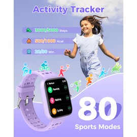 ENOMIR [2026 New] Smart Watch for Kids - No APP, No Phone Needed, 1.83" Fitness Tracker Watch for Kids with Sleep Monitor, Heart Rate, Step Counter, IP68 Waterproof, for Kid Ages 5-16 Christmas Gifts