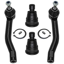 Detroit Axle - Front Outer Tie Rod Ends + Lower Ball Joints Replacement for Nissan Sentra Leaf NV200 Juke Chevy City Express - 4pc Set