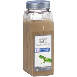 McCormick Culinary Ground Basil, 12 oz - One 12 Ounce Container of Basil Leaf Powder to Enhance Flavor of Tomato-Based Sauces, Roasted Chicken, Pizza and More