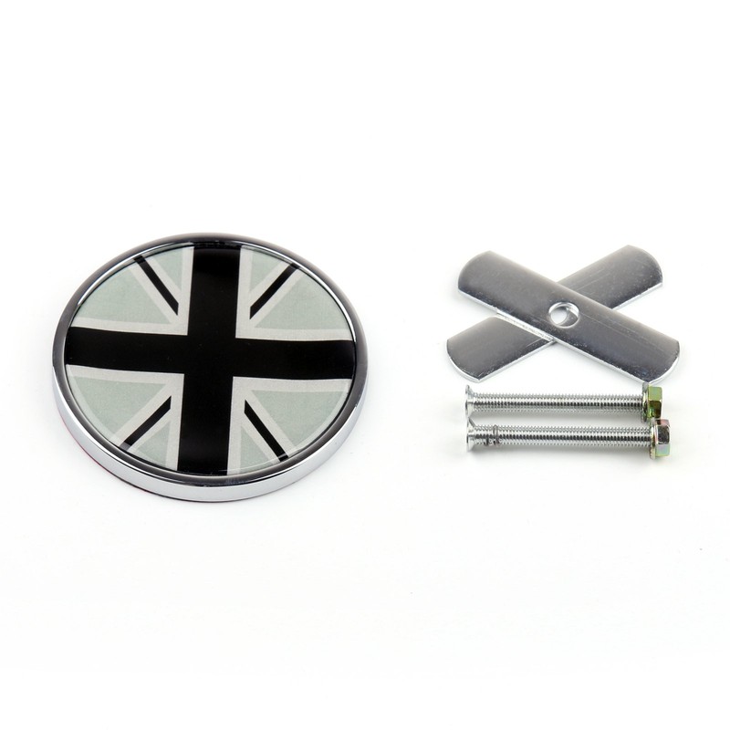 Topteng Front Grill Badge w/Holder Union Jack UK Flag for