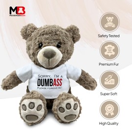 I’m Sorry Teddy Bear 10” Sitting | I Love You Im Sorry Plushie | Im Sorry Gifts for Her Stuffed Animal