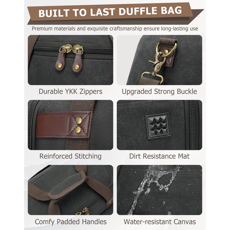 HNCTINNO Duffle Bag for Travel, 50L Carry On Duffle Bag