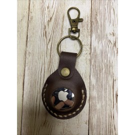 Handmade Leather AirTag Keychain Key Holder Purse , Dog And Bags Tracker Holder Handmade
