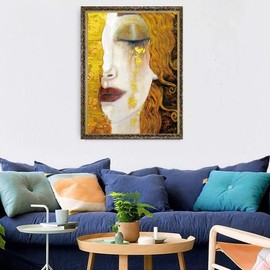 DOUBLETOP Gustav Klimt Golden Tears 1000 Pieces of Adult Cardboard Jigsaw Puzzle Fun Game Art Wall Photo Frame Pendant Parent-Child Activities Kids Lovers Christmas Easter Gifts