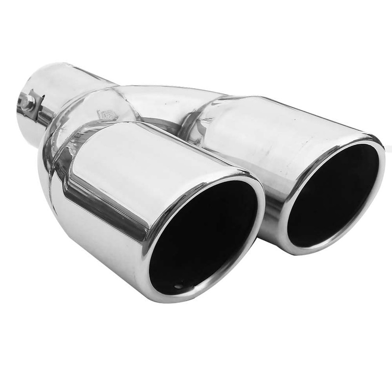 Rumplex Exhaust Trim Double Pipe Double Round Stainless Steel Sports