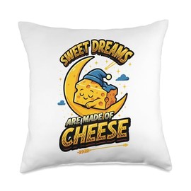 Sweet Dreams Are Made Of Cheese Funny Sleeping Throw Pillow