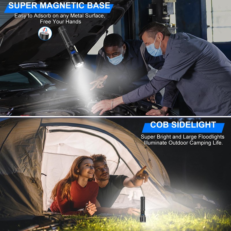 Banral Rechargeable Magnetic Flashlights High Lumens, Super Bright LED Powerful
