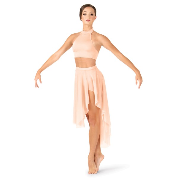 Body Wrappers Adult Asymmetrical Dance Skirt NL9110LATML Latte ML
