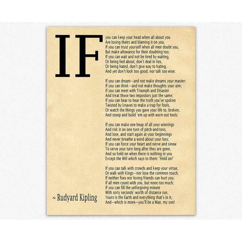 Wallbuddy If Poem Invictus Poem and Desiderata Inspirational Poems Set