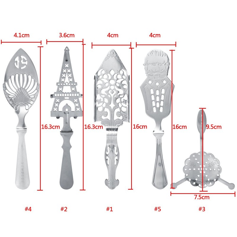 5 Style Stainless Steel Absinthe Spoon Absinthe Spoon (#1)